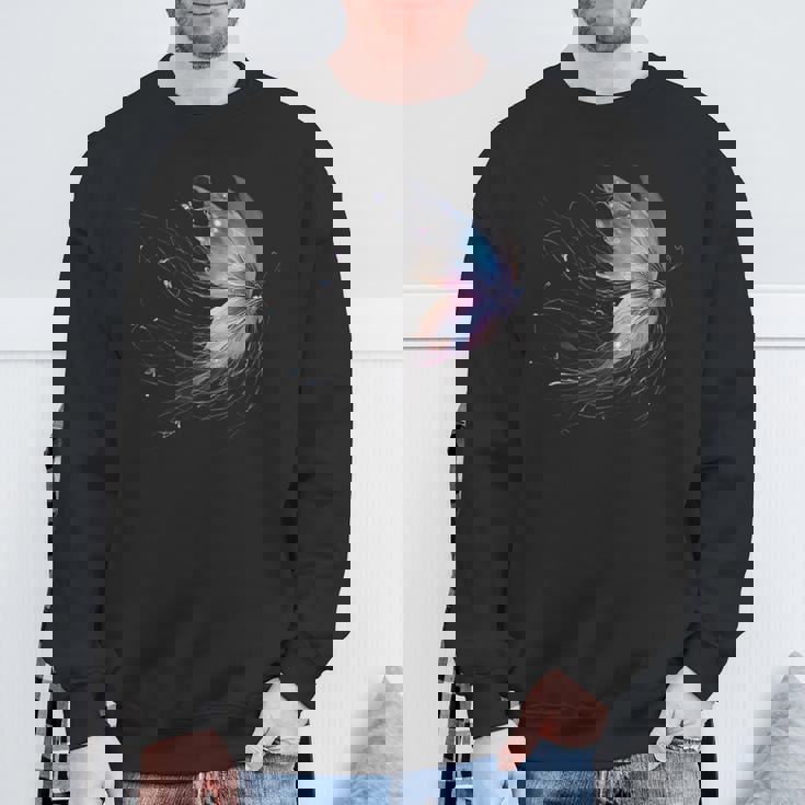 魔法の蝶 神秘的な蝶 銀河 星 スウェットシャツ 高齢者への贈り物