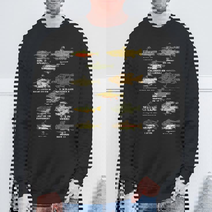 魚の種のトラウトのサーモンのバス釣りの漁師のアングラーのギフト スウェットシャツ 高齢者への贈り物