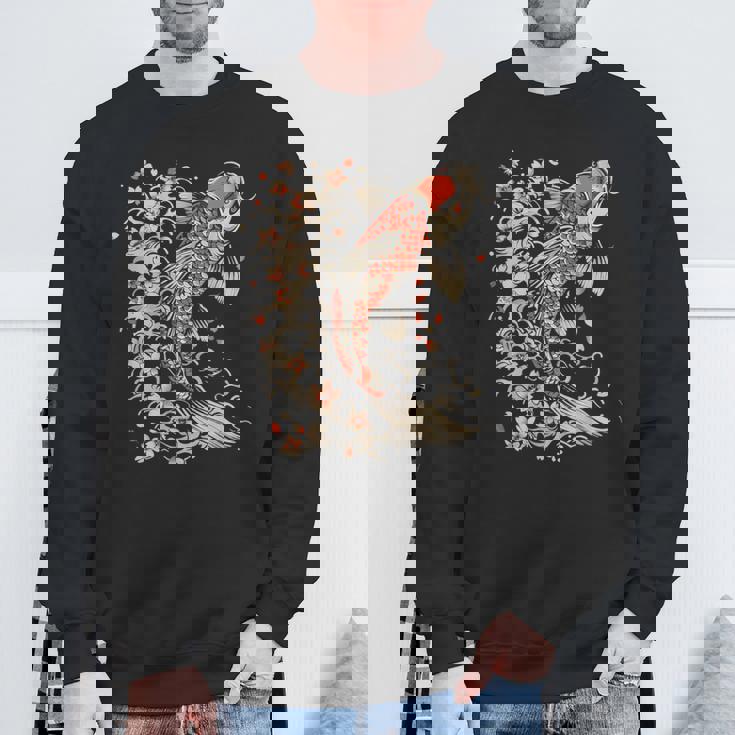 鯉 アジアン 鯉 錦鯉 魚 さくら 桜 季節 スウェットシャツ 高齢者への贈り物