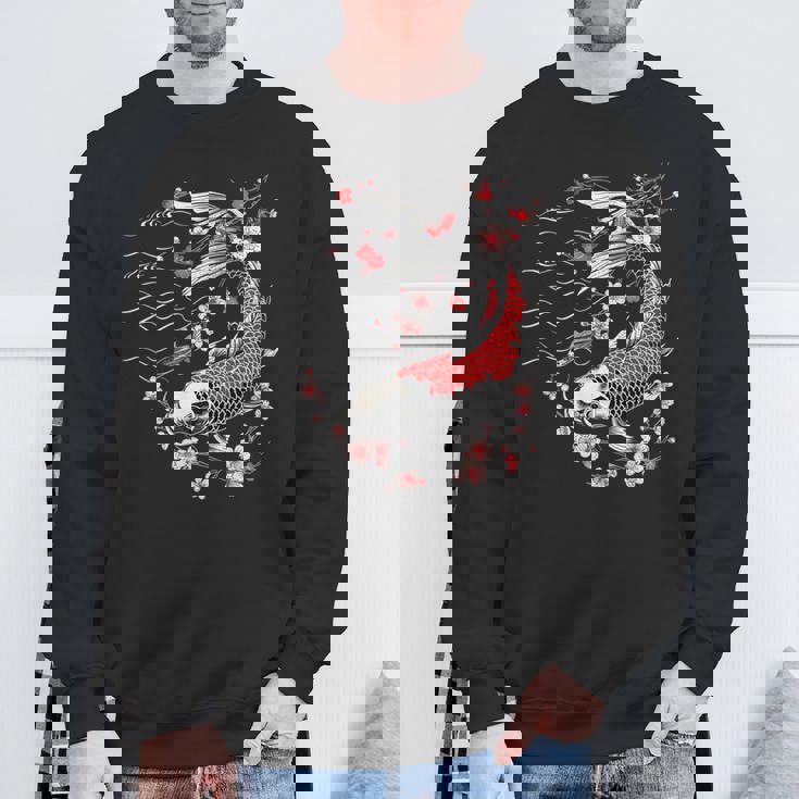 鯉 桜 桜 季節 錦鯉 魚 アジアン スウェットシャツ 高齢者への贈り物