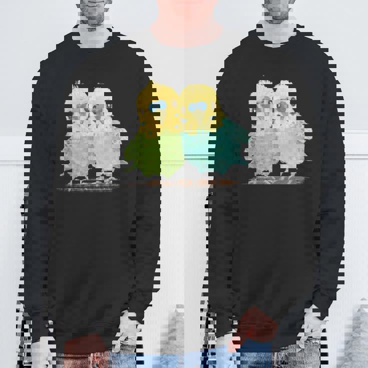 鳥 インコ かわいい ペット おもしろ 動物 イラスト スウェットシャツ 高齢者への贈り物