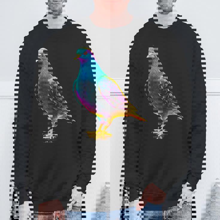 鳩 カラフル 動物 動物園 アートワーク 鳩 スウェットシャツ 高齢者への贈り物