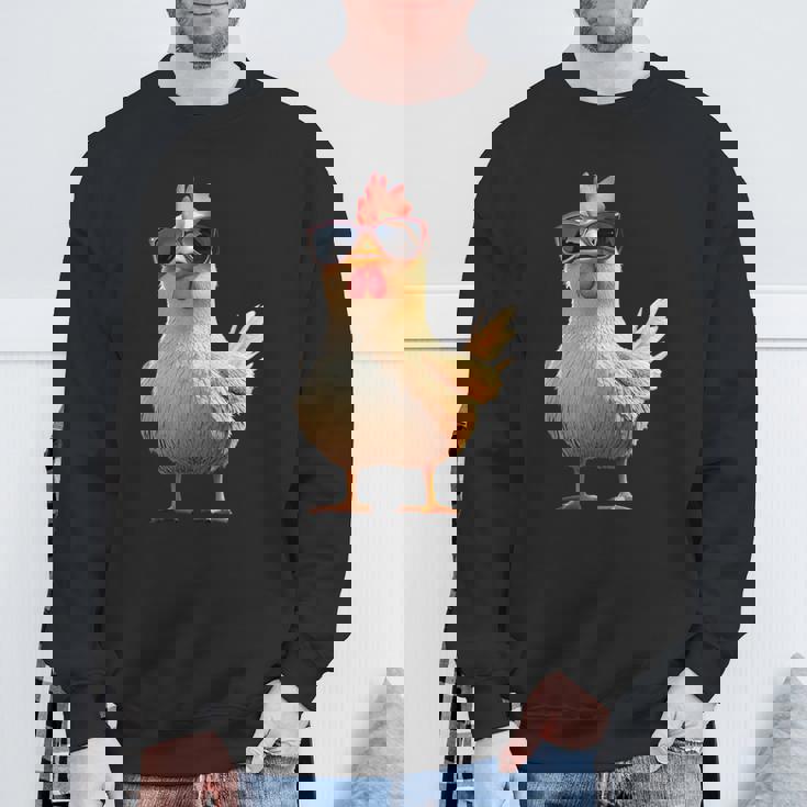 鶏 農家 農家 甘い 鶏 スウェットシャツ 高齢者への贈り物