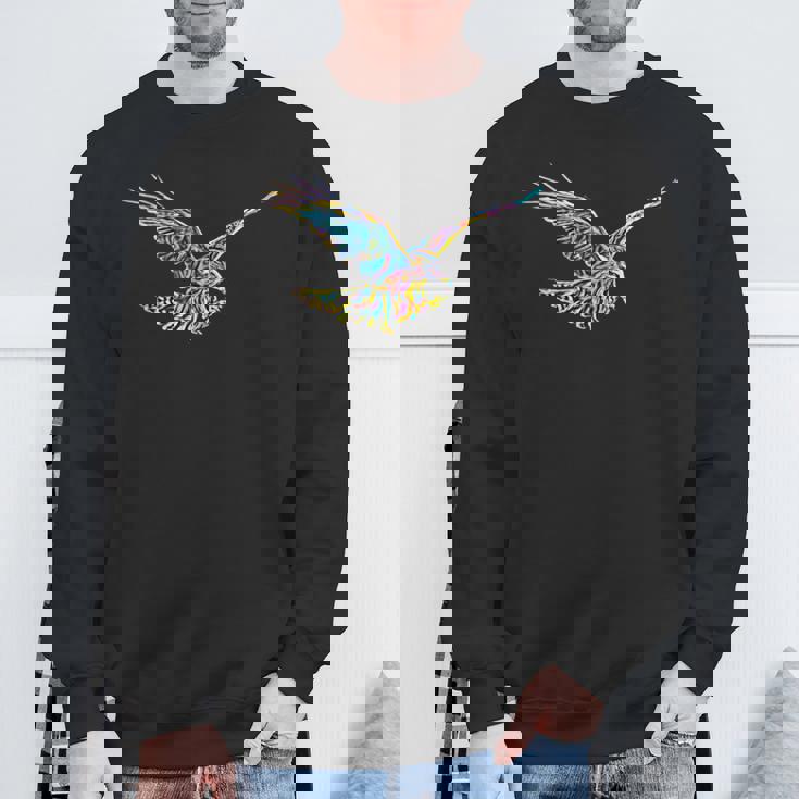 鷹モチーフ 鳥 獲物 くちばし 爪 カラフル 鳥 ハヤブサ スウェットシャツ 高齢者への贈り物