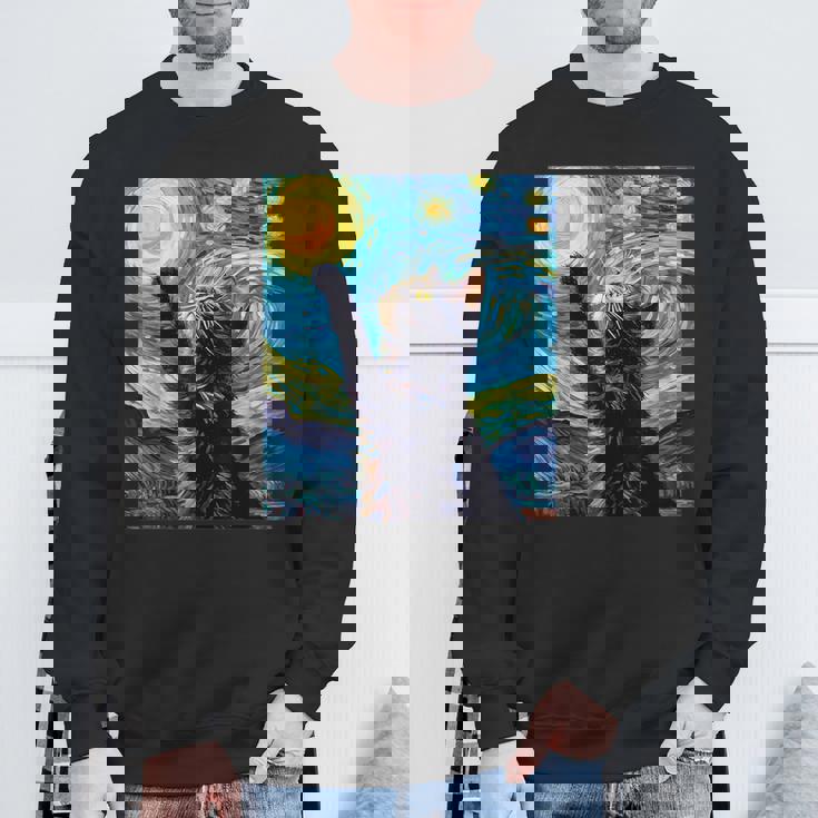 黒猫のヴィンテージアート 猫好き 猫飼い 猫 ネコ ねこくろねこ好き 面白い サプライズ ギフト にゃんこ スウェットシャツ 高齢者への贈り物