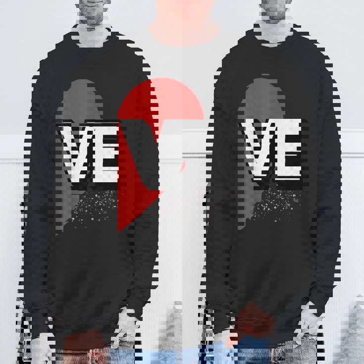 ２人で着るとハートが出来る Loveの文字になる 「Ve」カップル 恋人 スウェットシャツ 高齢者への贈り物