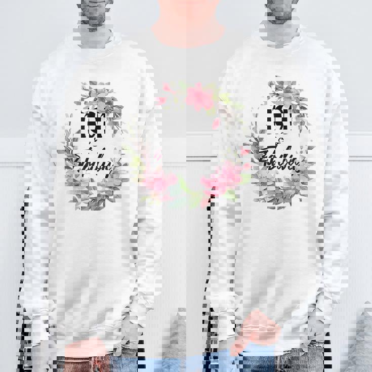 101歳&素晴らしいフローラルパーティーハッピー101歳の誕生日 スウェットシャツ 高齢者への贈り物