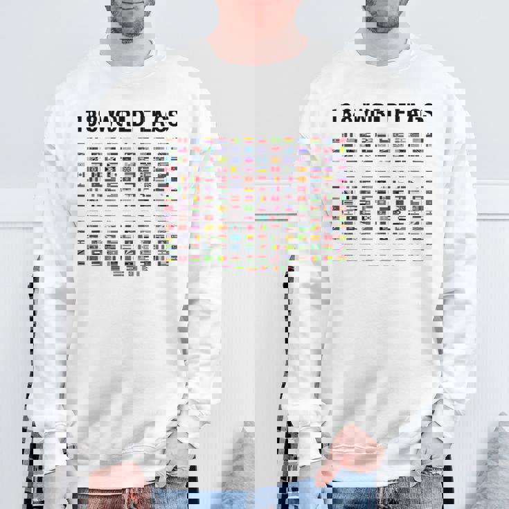 188 世界の国旗 世界の国旗 世界地図 スウェットシャツ 高齢者への贈り物