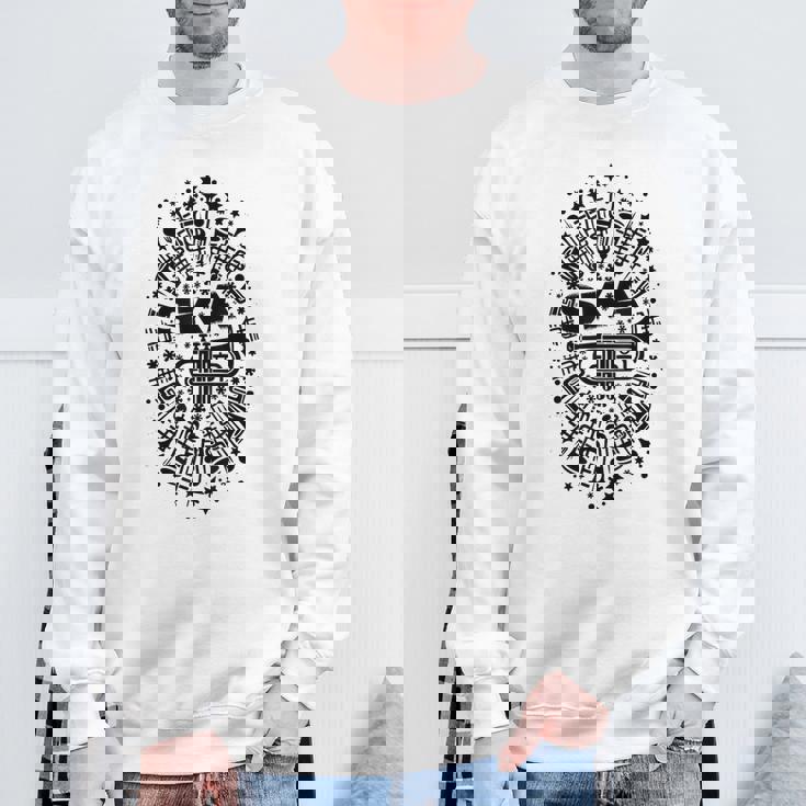 2トーン スカトランペット奏者 サムプリント スウェットシャツ 高齢者への贈り物