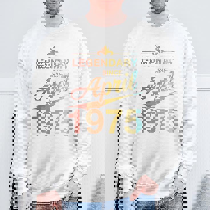 50Th Birthday 1975年4月生まれ 50歳 ヴィンテージ 長袖tシャツ スウェットシャツ 高齢者への贈り物