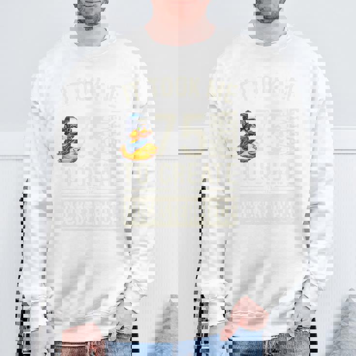 75歳の誕生日ダックスターピースtシャツ ユニークなダック愛好家 75歳 長袖tシャツ スウェットシャツ 高齢者への贈り物