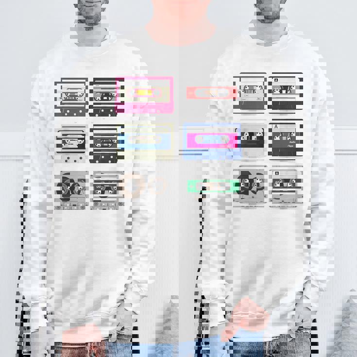 80 年代のロック カセットシャツ男性ヴィンテージ ロック カセット テープ スウェットシャツ 高齢者への贈り物