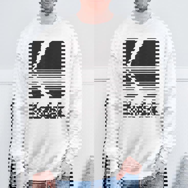 80年代ヴィンテージコダックロゴ ブラック スウェットシャツ 高齢者への贈り物