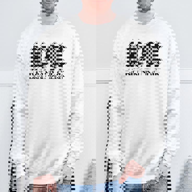 AcDcロックミュージックバンドバックブラックロゴ。 スウェットシャツ 高齢者への贈り物