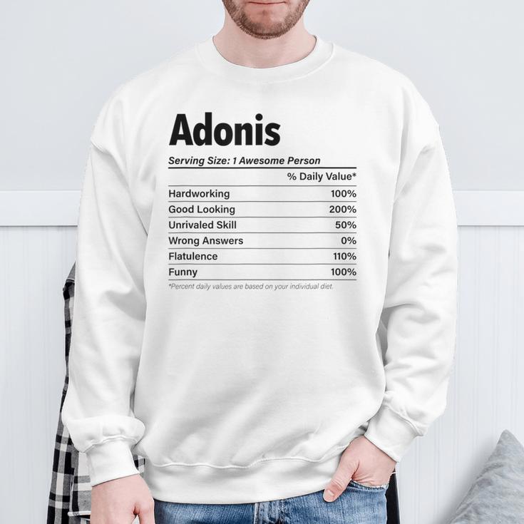 Adonis Nutrition Facts Définition De Nom Drôle Graphique Sweater e ...
