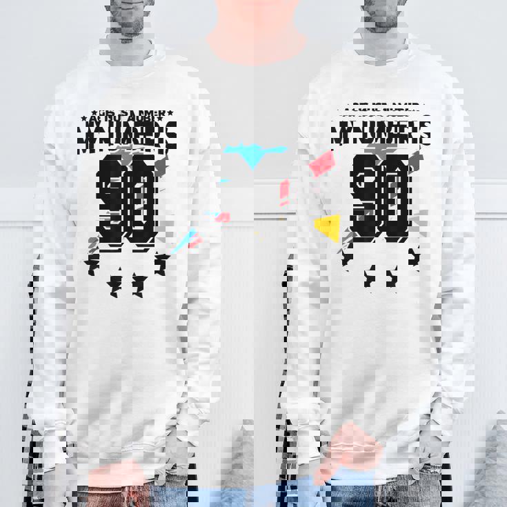 Age Is Just Number スポーツ 90歳 面白い 90歳の誕生日 スウェットシャツ 高齢者への贈り物