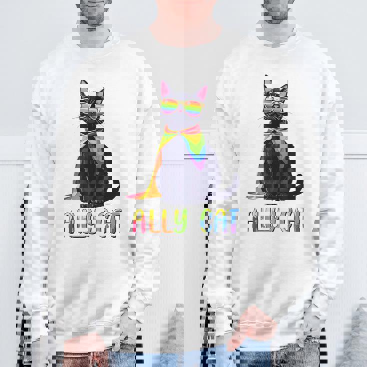 Ally Cat Lgbtゲイプライド月間2025レインボー平等権 スウェットシャツ 高齢者への贈り物