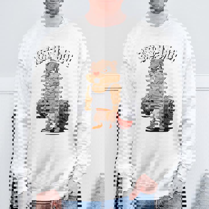 Bissi Pumpi Gym Fitness Meme Bobr Bissi Pumpi Bober スウェットシャツ 高齢者への贈り物