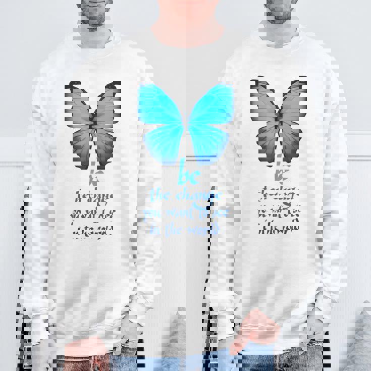 Be The Change 蝶 スウェットシャツ 高齢者への贈り物