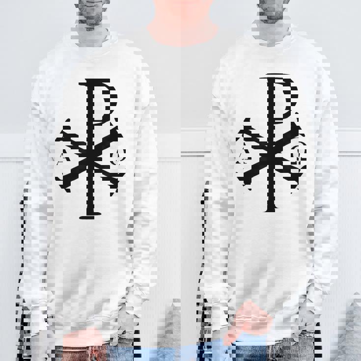 Chi Rho クリスチャン ゴッド アルファ オメガ イエスキリスト キリスト教 スウェットシャツ 高齢者への贈り物