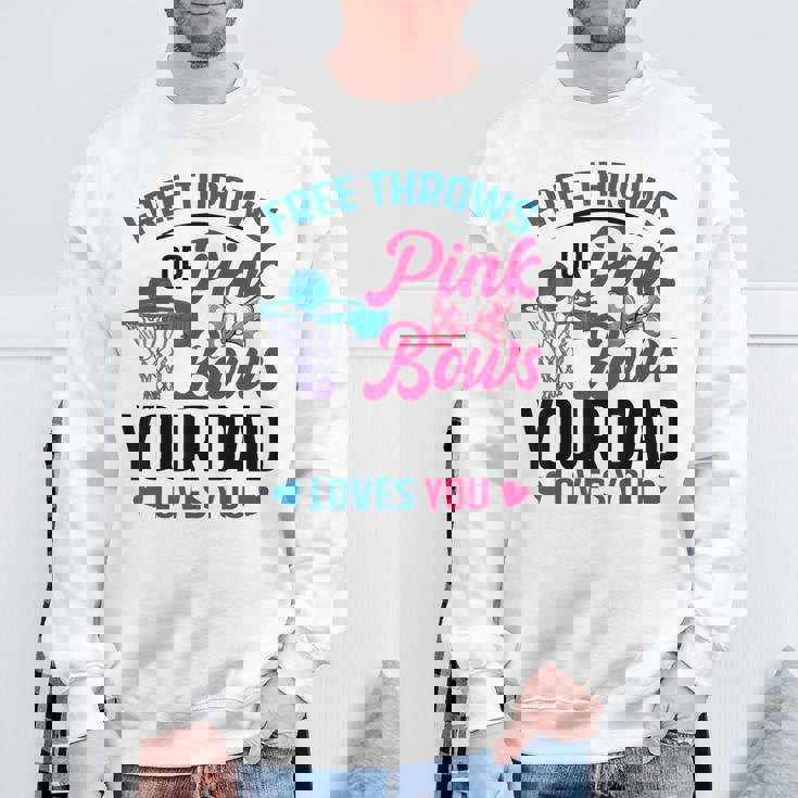 Dad Loves You Free Throw Or Pink Bows 性別発表 スウェットシャツ 高齢者への贈り物