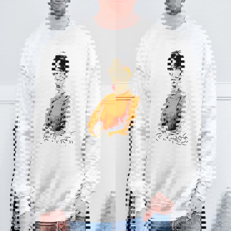 Daw Aunganuu Kyi-Signature 長袖tシャツ スウェットシャツ 高齢者への贈り物