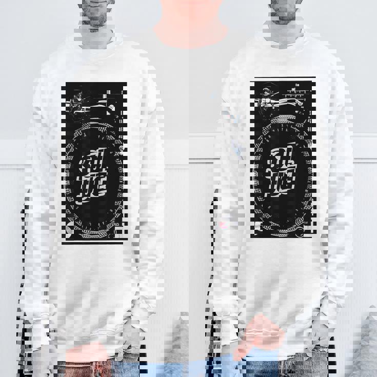 Dj ターンテーブル バトルレコードプレーヤー ディスク ジョッキー ミュージックディスコ スウェットシャツ 高齢者への贈り物