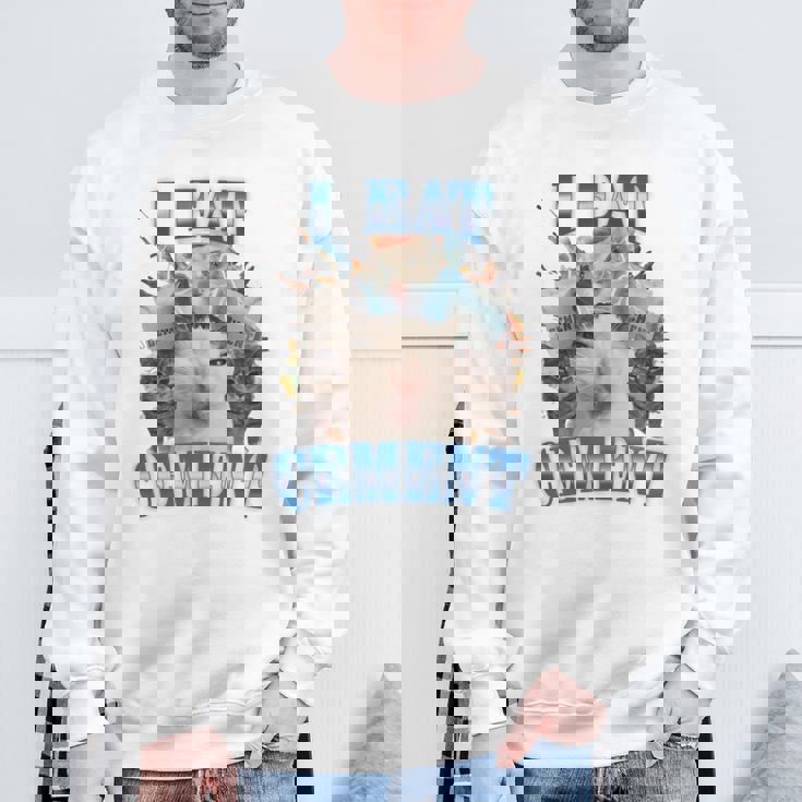 I Eat セメント 呪われた猫 面白い 奇妙な特定 ダンク ミーム 長袖tシャツ スウェットシャツ 高齢者への贈り物