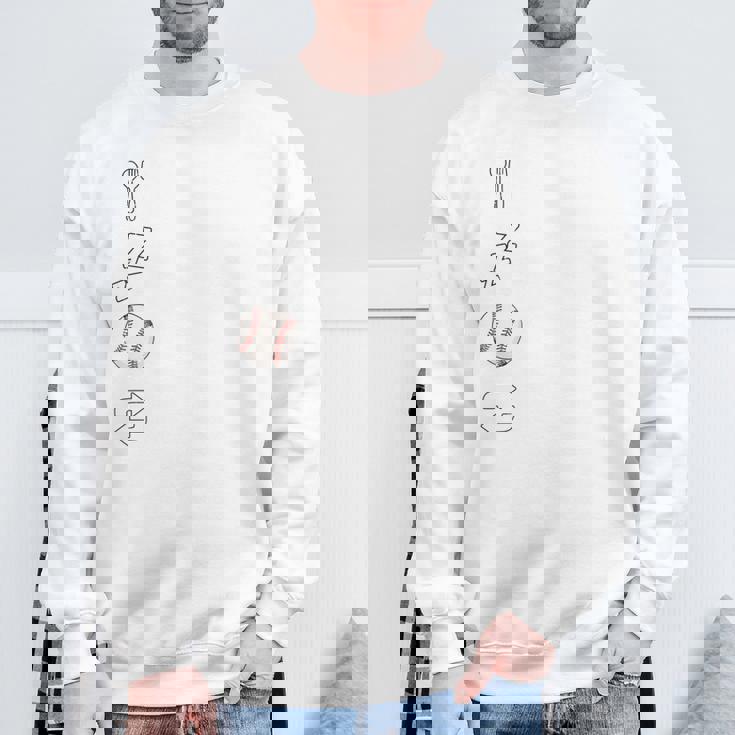 Eatleep Baseball Repeat Baseball Player Coach Team 長袖tシャツ スウェットシャツ 高齢者への贈り物