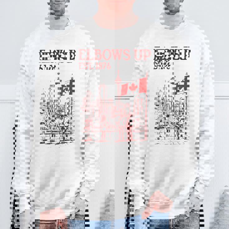 Elbows Up Canada Est 1867 カナダ国旗 カナダ地図 カナダ スウェットシャツ 高齢者への贈り物