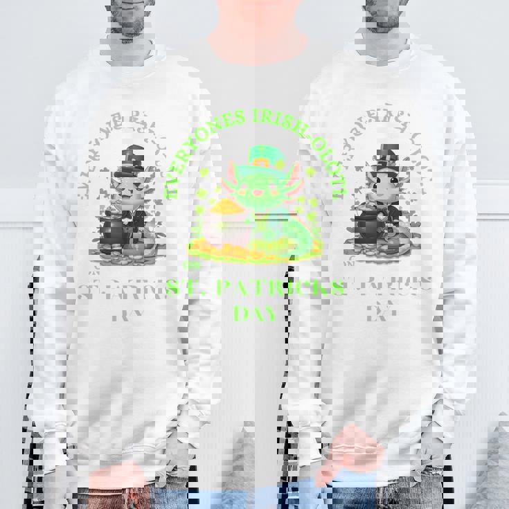 Everyones Irish Olotl Axolotl 聖パトリックデー グリーン アホロートル 長袖tシャツ スウェットシャツ 高齢者への贈り物