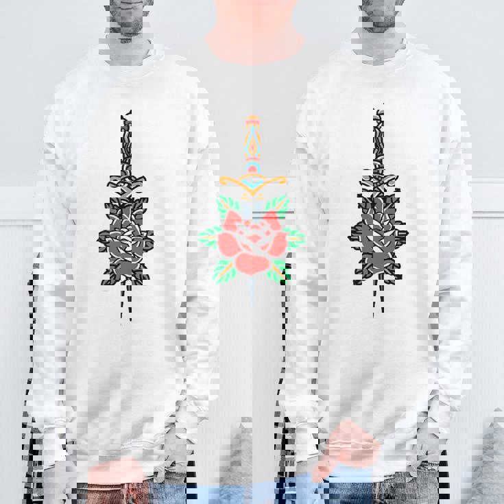 Fake Friends アメリカントラディショナルタトゥー オールドスクールフラッシュ スウェットシャツ 高齢者への贈り物