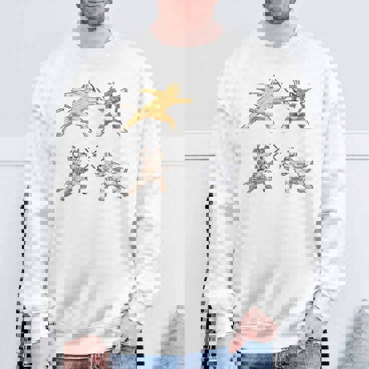 Fencer 猫 エペフェンシング付き スウェットシャツ 高齢者への贈り物