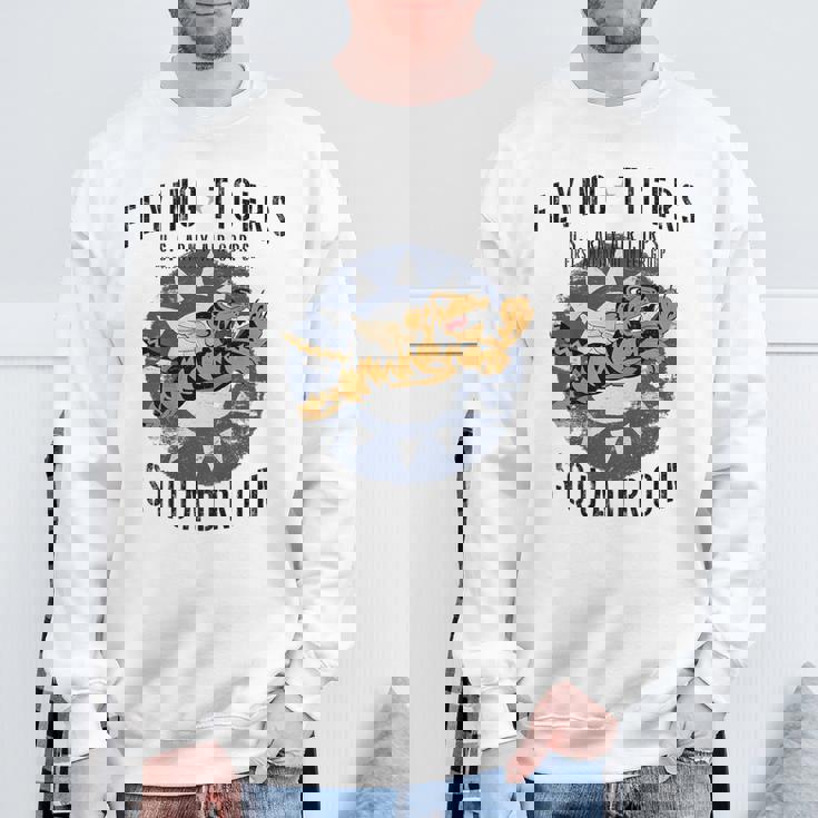 Flying Tigersquadron 第二次世界大戦ヴィンテージ記章 バックプリント スウェットシャツ 高齢者への贈り物