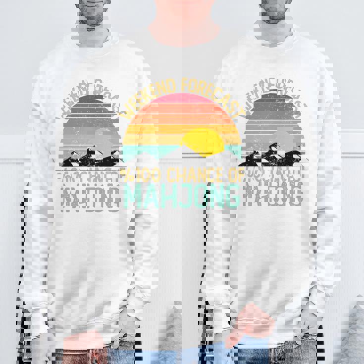 Weekend Forecast 麻雀シャツ 面白い レトロ 麻雀 長袖tシャツ スウェットシャツ 高齢者への贈り物