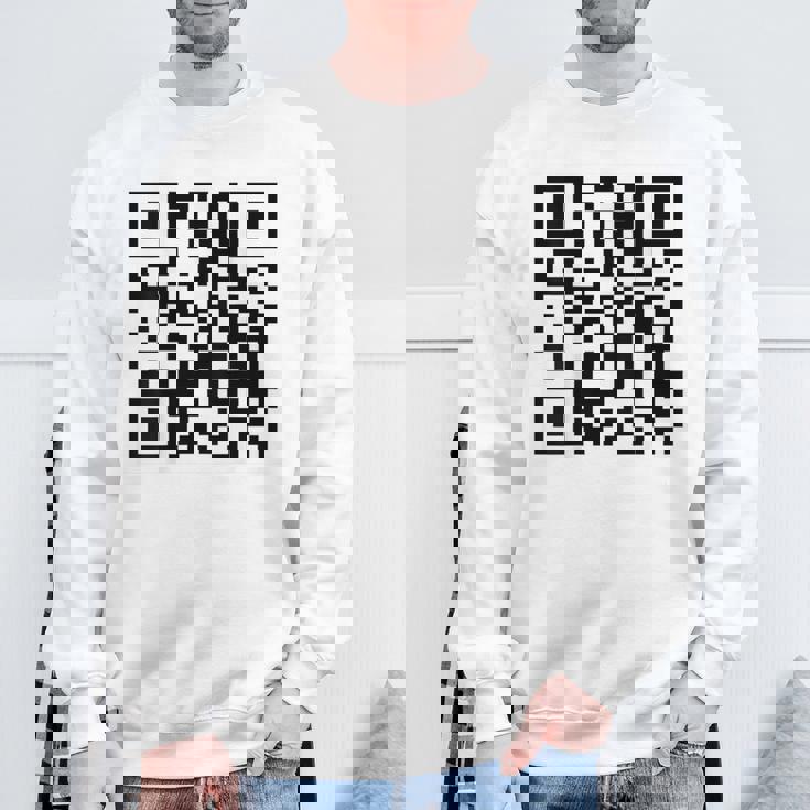 Fu Qr スキャンコード 皮肉ユーモア Fuバックプリント スウェットシャツ 高齢者への贈り物