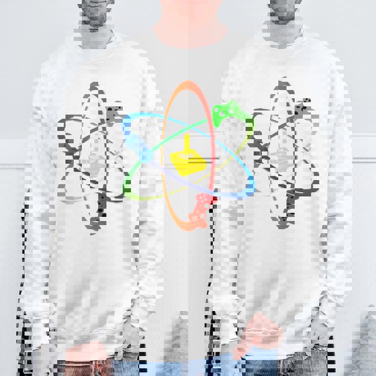 Gamer Atom コンソールプレーヤー ゲームコンピュータープログラマー 長袖tシャツ スウェットシャツ 高齢者への贈り物