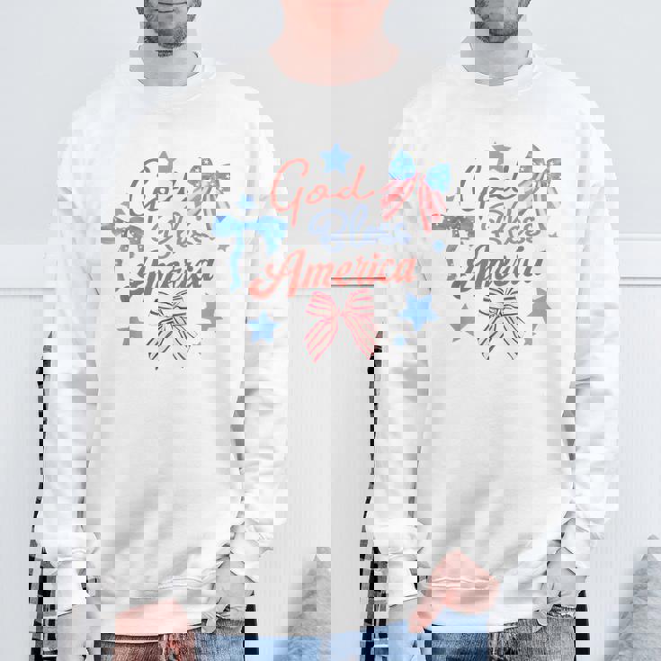 God Bless America コケットボウ 7月4日 キリスト教の愛国心 スウェットシャツ 高齢者への贈り物