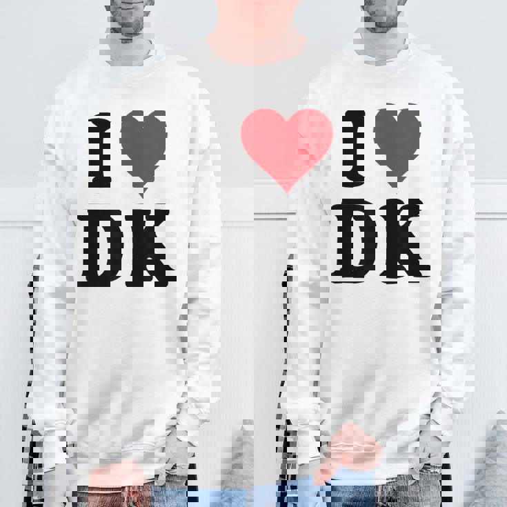 I Heart Dk Initials I Love DK First And Last Name D K スウェットシャツ 高齢者への贈り物