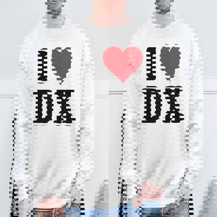 I Heart Dx Initials I Love DX First And Last Name D X スウェットシャツ 高齢者への贈り物