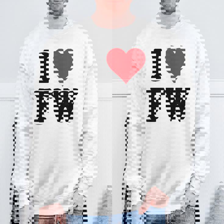 I Heart Fw Initials I Love FW First And Last Name F W スウェットシャツ 高齢者への贈り物