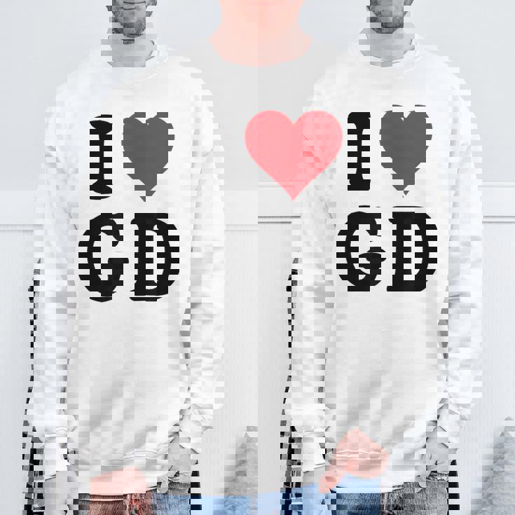 I Heart Gd Initials I Love GD First And Last Name G D スウェットシャツ 高齢者への贈り物