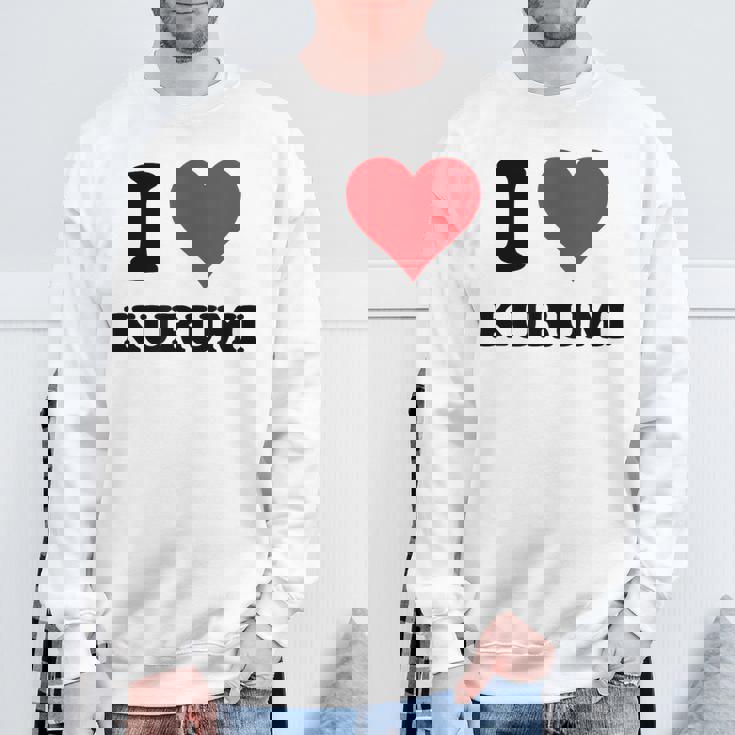 I Heart Kurumi ファーストネーム I Love パーソナライズ スウェットシャツ 高齢者への贈り物