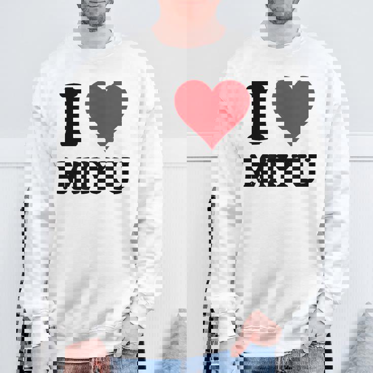 I Heart Miyu ファーストネーム I Love パーソナライズ スウェットシャツ 高齢者への贈り物