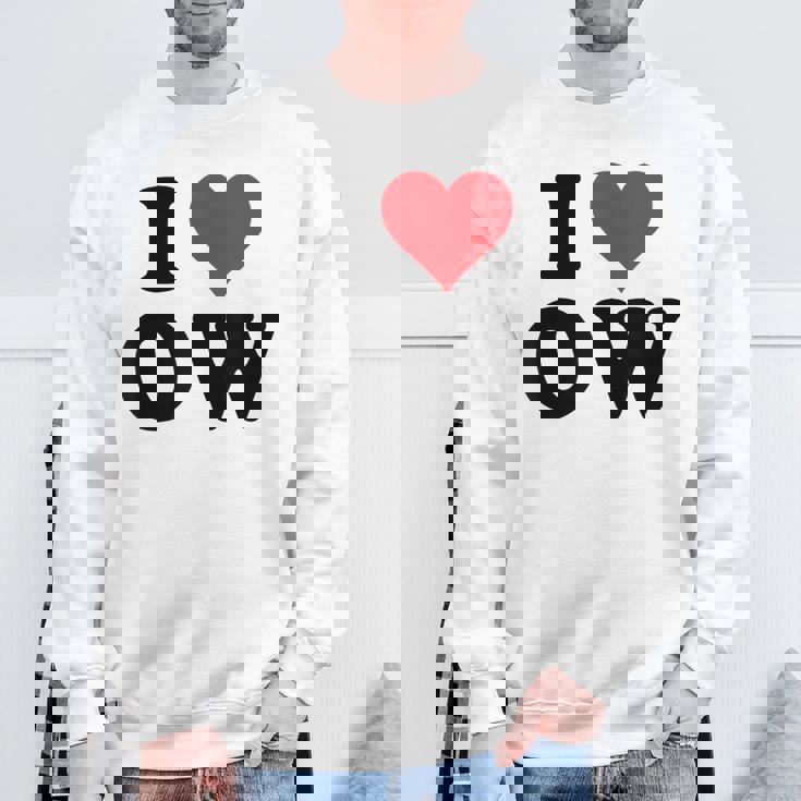 I Heart Ow Initials I Love OW First And Last Name O W スウェットシャツ 高齢者への贈り物
