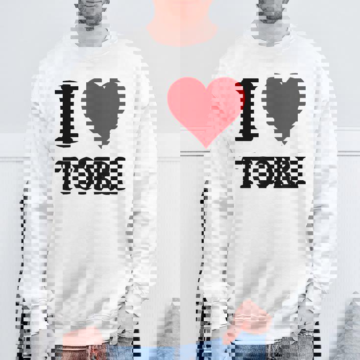 I Heart Tori ファーストネーム I Love パーソナライズ スウェットシャツ 高齢者への贈り物