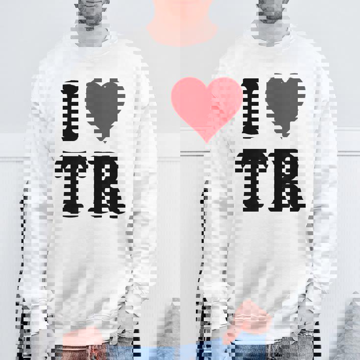 I Heart Tr Initials I Love TR First And Last NameR スウェットシャツ 高齢者への贈り物