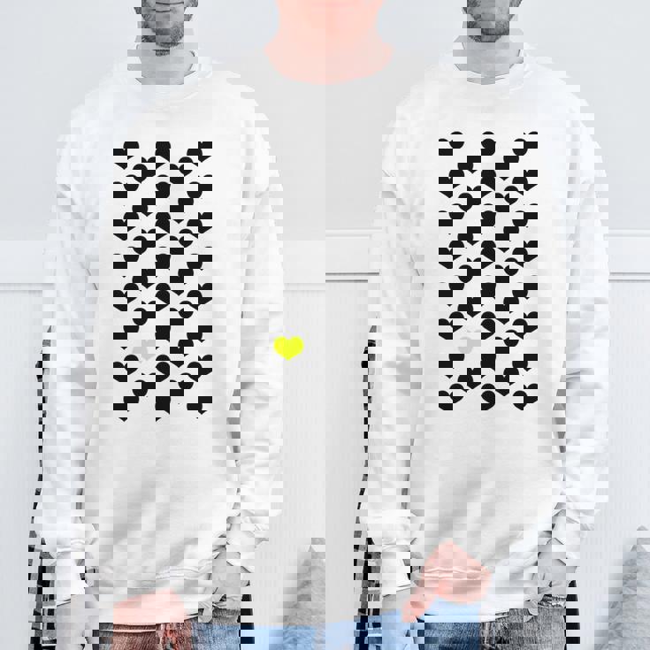 Heart Yellow 長袖tシャツ スウェットシャツ 高齢者への贈り物