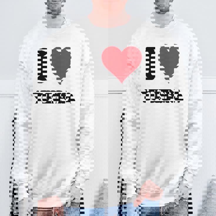 I Heart Yurina ファーストネーム I Love パーソナライズ スウェットシャツ 高齢者への贈り物