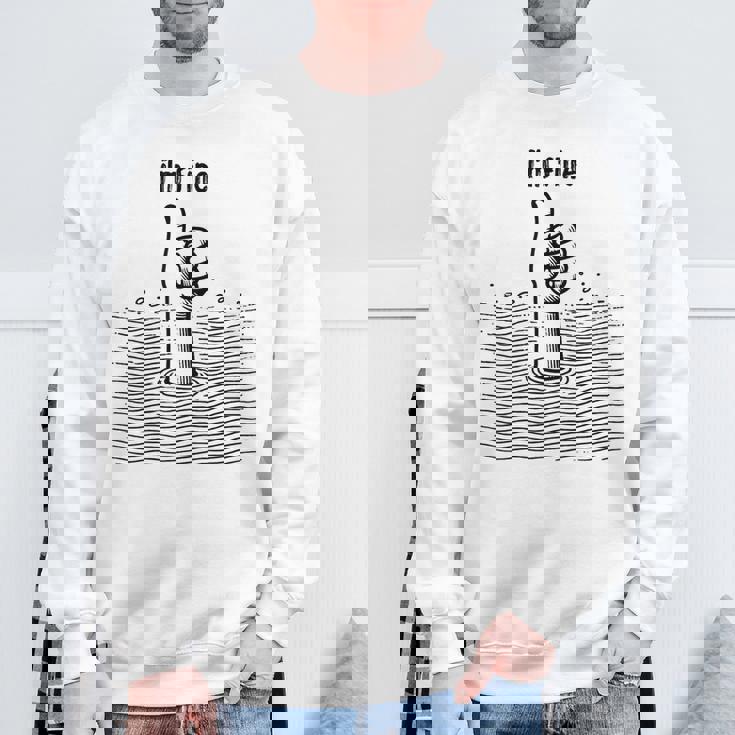 I'm Fine Thumbs Drowning Up メンズ レディース 皮肉なユーモア ジョーク スウェットシャツ 高齢者への贈り物